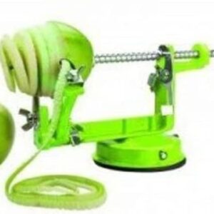 3 in1 Apple Peeler Slicer Coring Machine Cutter Dicer Fruit Corer Kitchen Potato, Silver/Green, 33 x 20 x 15 cm