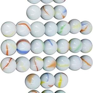 Colorful Cat's Eye Glass Marbles in Bag, Outdoor Games & Sports Toys (160-170 Pcs Milky Marble)
