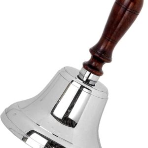 Hand Bell - Wooden Handle School Bell for Various Occasions (5.5")