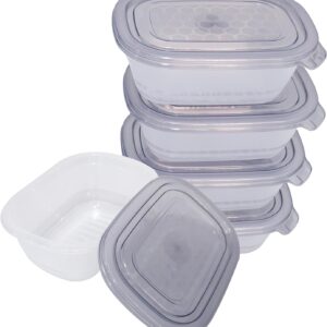 Food Storage Containers - (5 Boxes + 5 Lids) Microwavable, Freezable, Airtight Food Containers