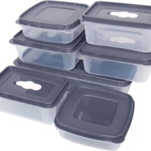 Plastic Food Storage Box With Lids - (7 Boxes + 7 Lids) Clear Containers, Air Tight Organizer Sets